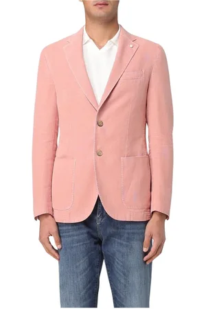 LUIGI BIANCHI MANTOVA Jakke, Herre, Lyserød, XL, Bomuld, Blå Bomuld Blazer