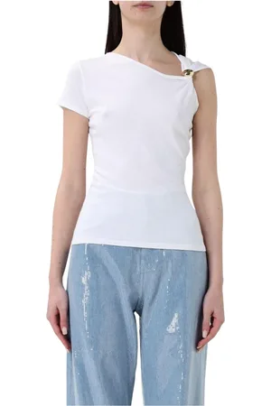FEDERICA TOSI Top, Dame, Hvid, M, Hvid V-Neck Ærmeløs Top