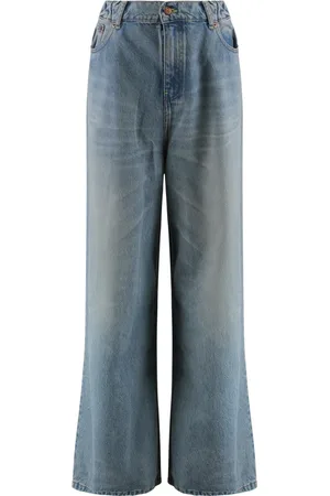 Lois Jeans, Dame, Blå, W24, Bomuld, Retro Wide-leg Jeans med Vintage Effekt