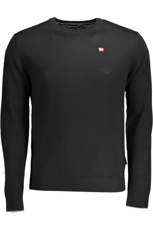 Napapijri Strik, Herre, Sort, L, Uld, Elegant Uldtrøje med Logo Broderi