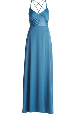 Vera Mont Kjole, Dame, Blå, XL, Elegant V-hals Aftenkjole