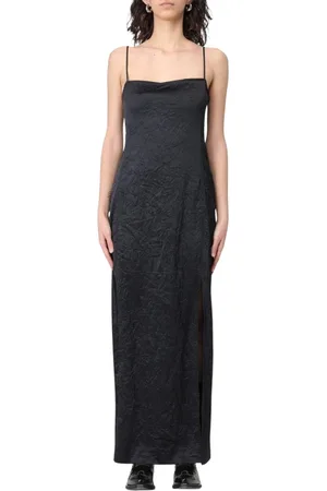 Ganni Kjole, Dame, Sort, M, Polyester, Elegant Sort Maxi Kjole