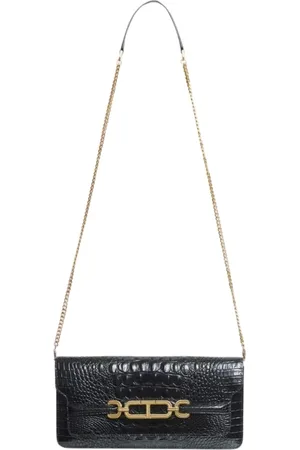 Tom Ford Taske, Dame, Sort, ONE SIZE, Uld, Sort Krokodille Kæde Skuldertaske