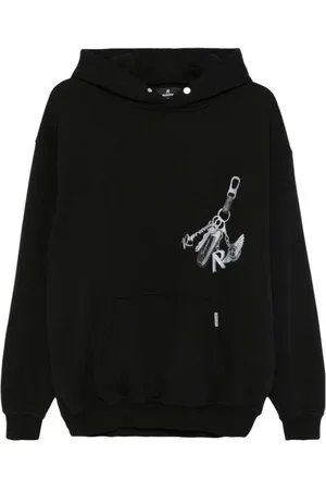 Represent Sweathshirts & Hoodies, Herre, Sort, S, Bomuld, Sort hættetrøje med nøgleprint