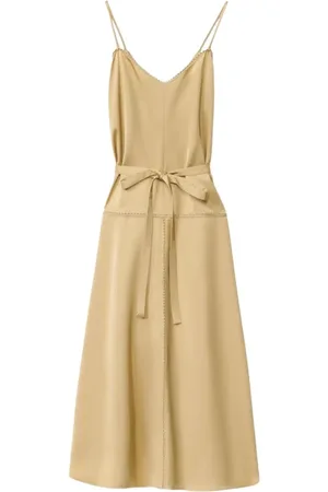 Fabiana Filippi Kjole, Dame, Gul, S, Uld, Guld Maxi Slip Kjole Delikat Syning
