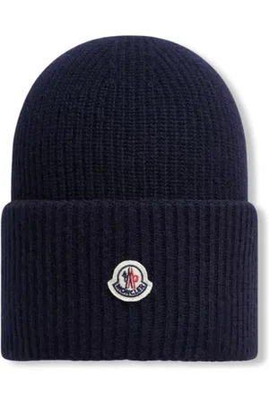 Moncler Tilbehør, Herre, Blå, ONE SIZE, Uld, Archive Logo Uld Hat