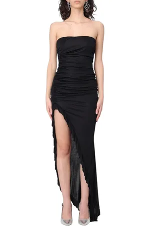 ANIYE BY Kjole, Dame, Sort, M, Uld, Sort Asymmetrisk Maxi Kjole