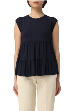 Kaos Top, Dame, Blå, L, Blå Peplum Top