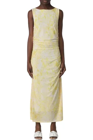 Patrizia Pepe Kjole, Dame, Gul, S, Gul Blomstret Maxi Kjole