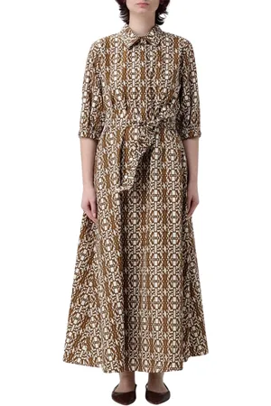 Max Mara Kjole, Dame, Flerfarvet, XS, Elegant Midi Kjole