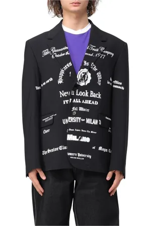 Msgm Jakke, Herre, Sort, XL, Uld, Sort Tekst Blazer