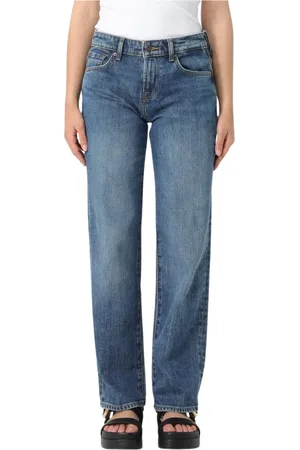 7 for all Mankind Jeans, Dame, Blå, W32, Klassiske Blå Straight Leg Jeans