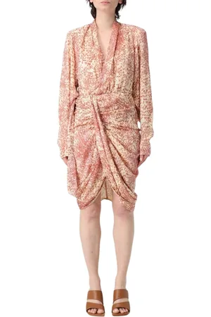Isabel Marant Kjole, Dame, Rød, 2XS, Uld, Rød Silke Print Mini Kjole