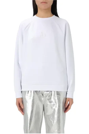 Armani Exchange Sweathshirts & Hoodies, Dame, Hvid, L, Bomuld, Hvid Crew Neck Sweatshirt