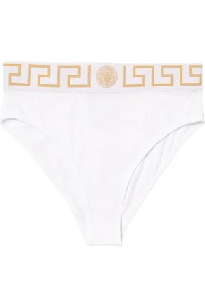 VERSACE Undertøj, Dame, Hvid, S, Bomuld, Luksus Sorte Medusa Briefs