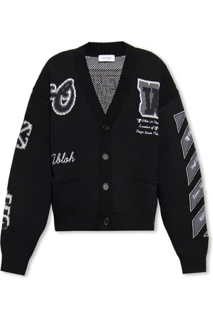 OFF-WHITE Strik, Herre, Sort, L, Bomuld, Cardigan med logo