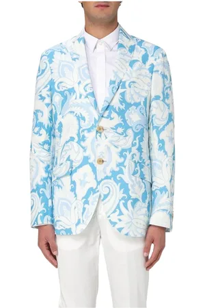 Etro Jakke, Herre, Hvid, M, Uld, Stilfuld Paisley Print Blazer Casual