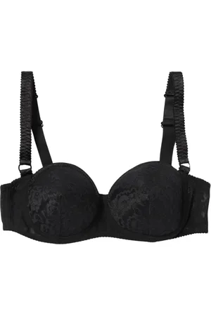 Dolce & Gabbana Undertøj, Dame, Sort, M, Satin, Sort Blonde Stropløs Elegant Bh