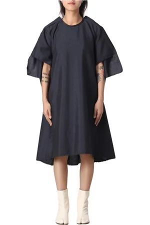 Maison Margiela Kjole, Dame, Grå, 2XS, Elegant Grå Raw Edge Kjole