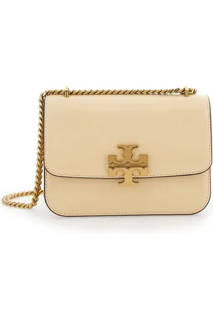 Tory Burch Taske, Dame, , ONE SIZE, Uld, Eleanor Hvid Crossbody Taske med Logo