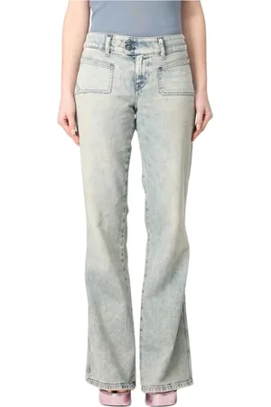 Diesel Jeans, Dame, Hvid, W30, Uld, Stilfulde Lomme Flare Jeans