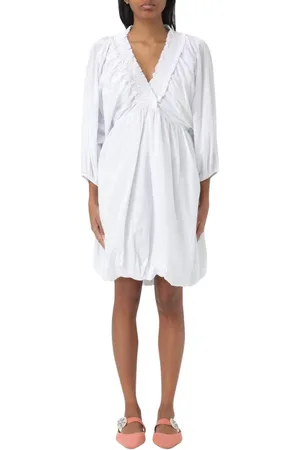 Kaos Kjole, Dame, Hvid, M, Elegant hvid A-line kjole