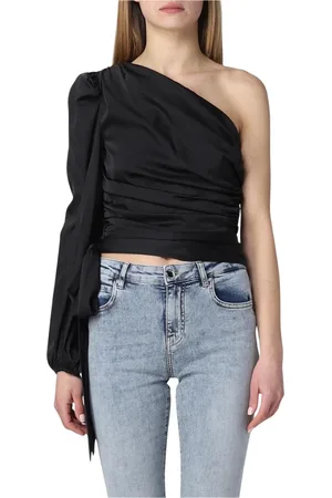Pinko Bluser & Skjorter, Dame, Sort, M, Uld, Elegant One Shoulder Blouse
