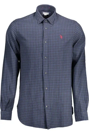 U.S. Polo Assn. Skjorte, Herre, Blå, 2XL, Uld, Stilfuld Herreskjorte - Blå