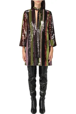 Dsquared2 Kjole, Dame, Flerfarvet, XS, Stribet Paillet Minikjole