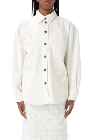 Msgm Jakke, Dame, Hvid, S, Bomuld, Blomstret Bomuldsblazer