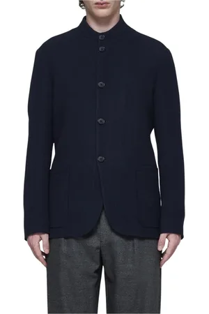 Giorgio Armani Jakke, Herre, Blå, L, Marineblå Mandarin Krave Blazer