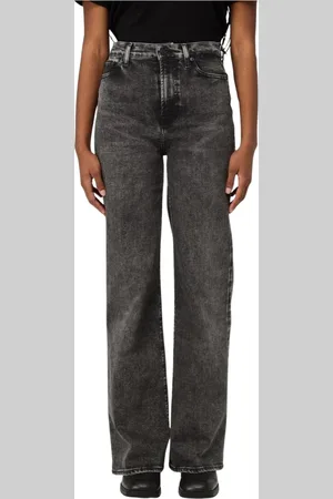 7 for all Mankind Jeans, Dame, Sort, W28, Bomuld, Acid Wash Wide Leg Jeans