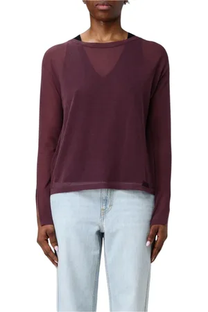 Pinko Top, Dame, Rød, L, Burgundy Strik Sweater