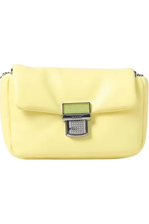 Msgm Taske, Dame, Gul, ONE SIZE, Læder, Gul Flap Crossbody Taske