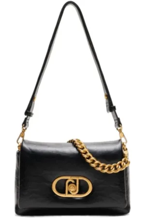 Liu Jo Taske, Dame, Sort, ONE SIZE, Uld, Elegant Skuldertaske med Guld Kæde