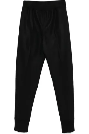 Jil Sander Bukser, Herre, Sort, L, Uld, Sort Uld Fleece Ribbet Bukser