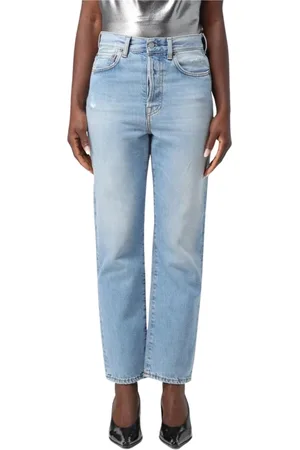 Acne Studios Jeans, Dame, Blå, W29, Bomuld, Højtaljede Straight Jeans i floden