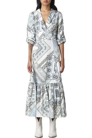Etro Kjole, Dame, Flerfarvet, L, Bomuld, Rød Patchwork Print Midi Kjole