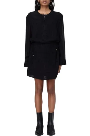 Isabel Marant Kjole, Dame, Sort, S, Uld, Sort Voile Mini Kjole