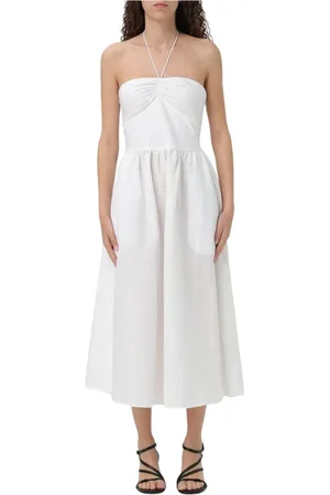 Armani Exchange Kjole, Dame, Hvid, 2XS, Hvid Halterneck Midi Kjole