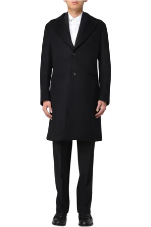 Emporio Armani Frakke, Herre, Sort, 2XL, Uld, Klassisk Sort Overfrakke