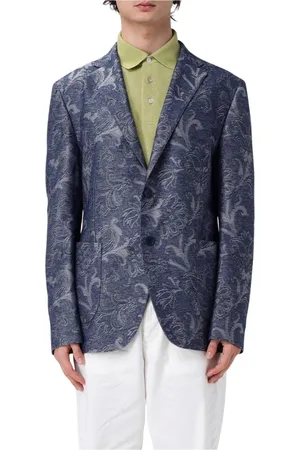 Etro Jakke, Herre, Blå, XL, Blå Paisley Mønster Blazer