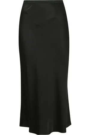 ANINE BING Nederdel, Dame, Sort, XS, Satin, Tidløs Sort Silke Satin Nederdel