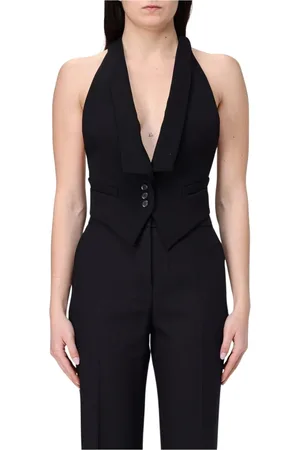 Pinko Jakke, Dame, Sort, 2XS, Sort Halterneck Vest Jakke