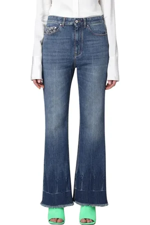 Stella McCartney Jeans, Dame, Blå, W30, Bomuld, Blå Broderede Flare Jeans