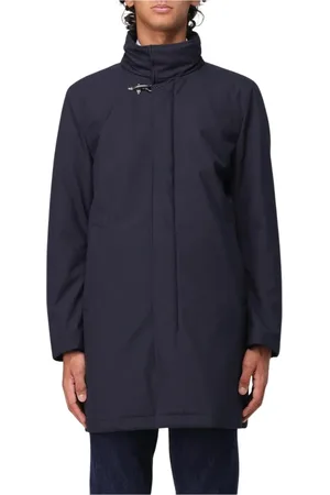 FAY Frakke, Herre, Blå, 3XL, Klassisk Blå Frakke Krog-og-øje Lukning