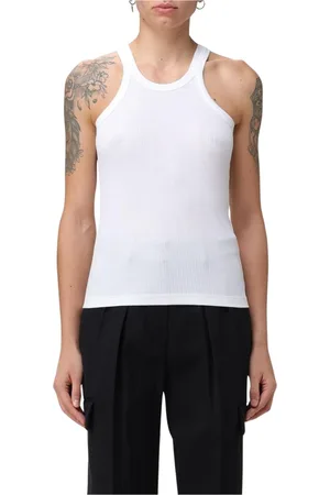 Sportmax Top, Dame, Hvid, S, Bomuld, Ribbet Strik Tank Top