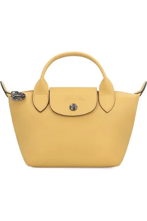 Longchamp Taske, Dame, Gul, ONE SIZE, Læder, Xtra Læderhåndtaske med Klapslukning