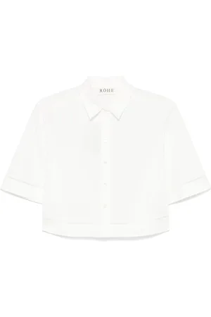 Rohe Bluser & Skjorter, Dame, Hvid, M, Broderet Poplin Skjorte