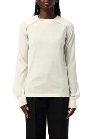 Helmut Lang Strik, Dame, Hvid, L, Uld, Hvid Merinould Strik Pullover Sweater
